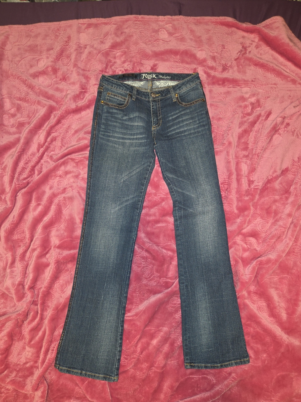 Rock47 by Wrangler Women's Dark Blue Bootcut Jeans
